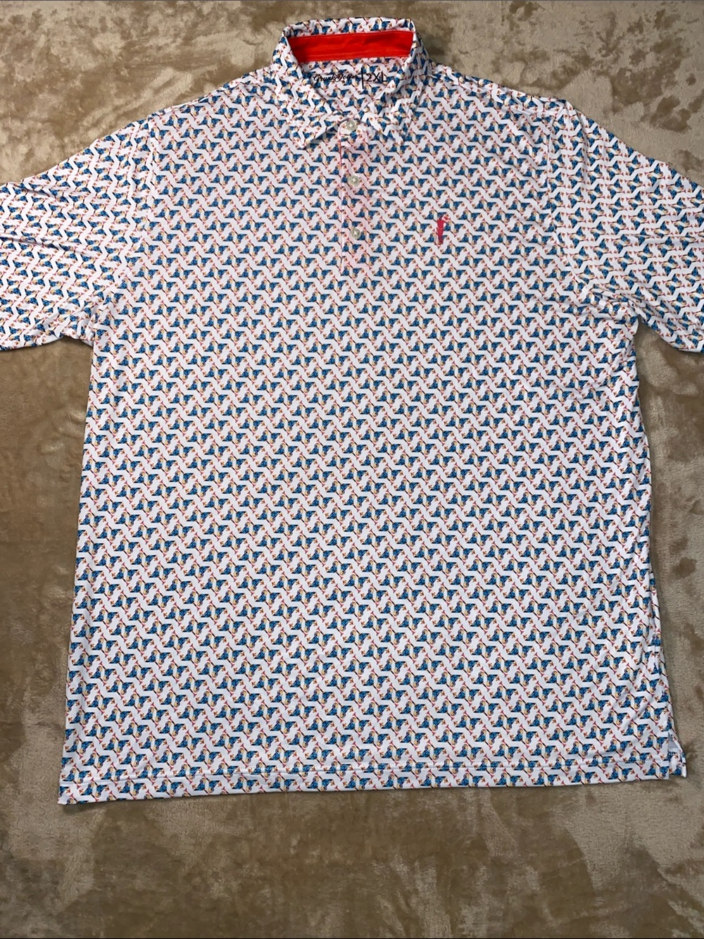 Men's Short-Sleeve Polo with fun martini glass Print